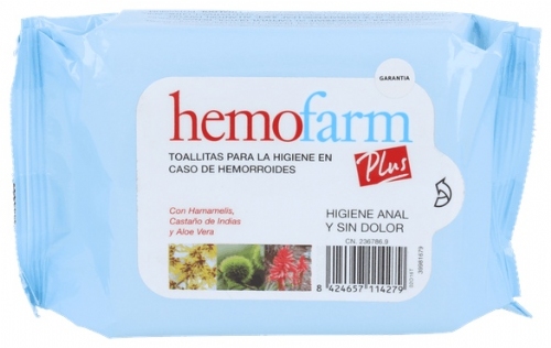 Hemofarm plus toallitas (1 sobre 40 unidades)