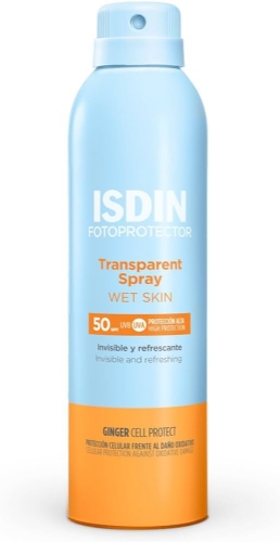 Fotoprotector isdin spf-50 spray transparent wet skin (250 ml)