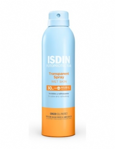 Fotoprotector isdin spf-30 spray transparent wet skin (250 ml)