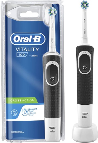 Cepillo dental electrico recargable - oral-b vitality 100 cross action (negro)
