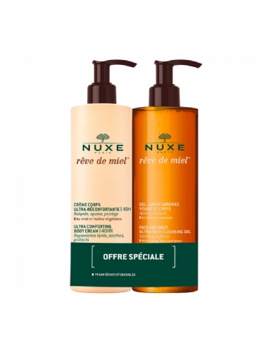 Nuxe gel limpiador + crema corporal r miel 400 ml