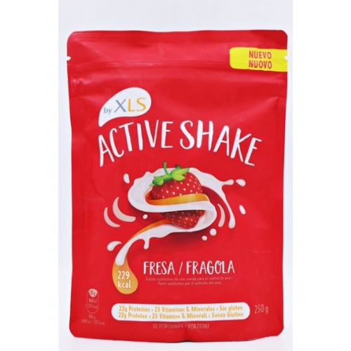 Active shake by xls batido sustitutivo polvo (1 envase 250 g sabor fresa)