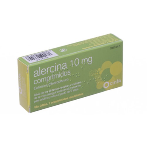 ALERCINA 10 mg COMPRIMIDOS , 7 comprimidos