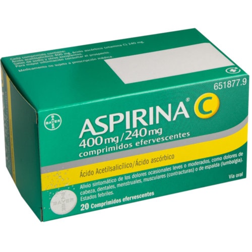 ASPIRINA C 400 mg/240 mg COMPRIMIDOS EFERVESCENTES , 10 comprimidos