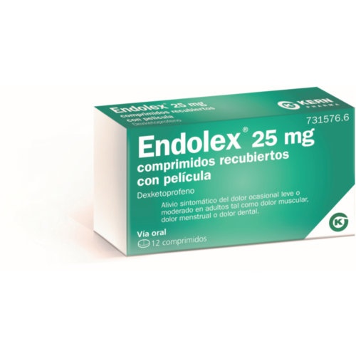 ENDOLEX 25 MG COMPRIMIDOS RECUBIERTOS CON PELICULA , 12 comprimidos (PA/Al/PVC/Al)