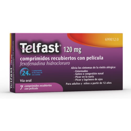 TELFAST 120 mg COMPRIMIDOS RECUBIERTOS CON PELICULA, 15 comprimidos