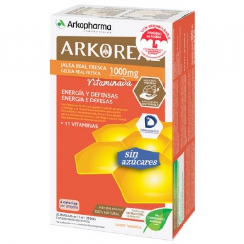Arkoreal jalea real vitaminada sin azucar (15 ml 20 ampollas)