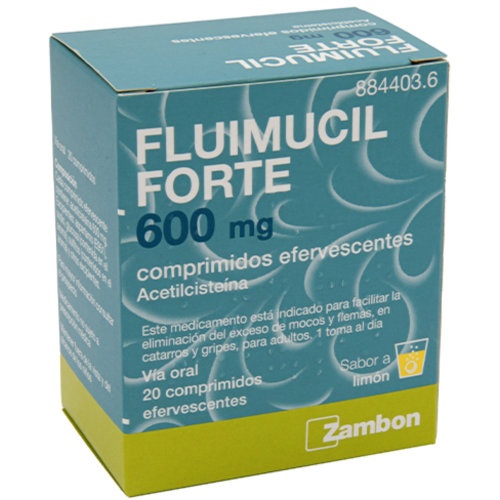 FLUIMUCIL FORTE 600 mg COMPRIMIDOS EFERVESCENTES , 20 comprimidos