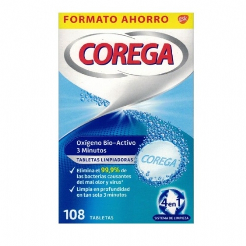 Corega oxigeno bio-activo limpieza protesis dental 108 tabletas - limpieza protesis dental