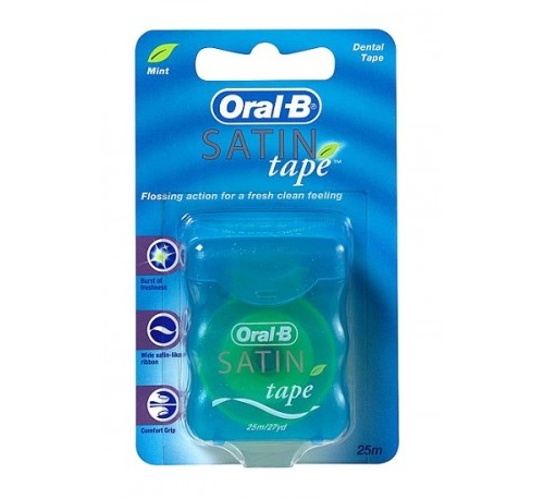 Oral b cinta dental fluor-menta satin tape (cinta) 25 mtrs espacios + grandes