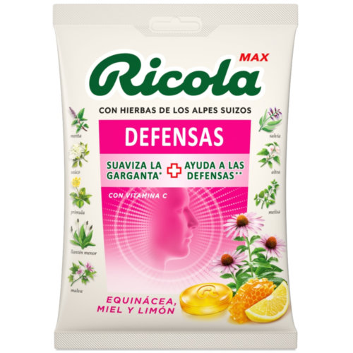 Ricola max caramelos  1 bolsa 70 g sabor equinacea miel y limon