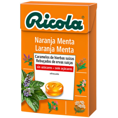 Ricola caramelos sin azucar (1 envase 50 g sabor naranja)