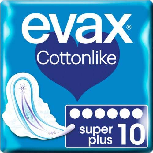 Compresas evax cottonlike (superplus con alas 10u)