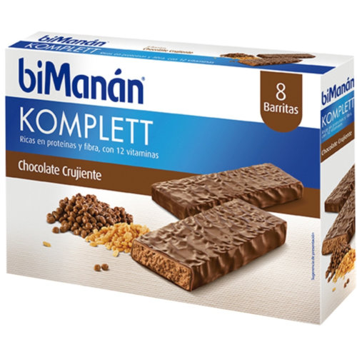 Bimanan barritas  chocolate crujiente snack 8 barritas (280 g)
