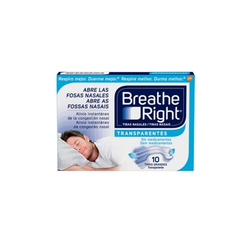 Breathe right tira nasal (transparente talla grande 10u)