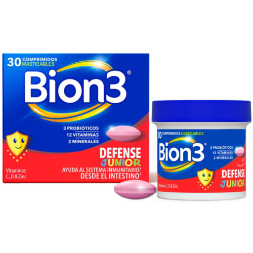 Bion 3 defense junior  30 comprimidos masticables sabor frambuesa