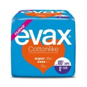 Compresas evax cottonlike (super con alas 12u)