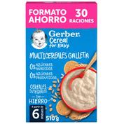 Gerber multicereales galleta 0% 0% azucares  1 estuche 510 g formato ahorro