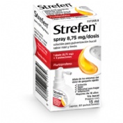 STREFEN SPRAY 8,75 MG/DOSIS SOLUCION PARA PULVERIZACION BUCAL SABOR MIEL Y LIMON 1 frasco de 15 ml