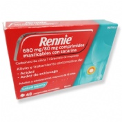 RENNIE  680 MG/80 MG COMPRIMIDOS MASTICABLES CON SACARINA , 48 comprimidos