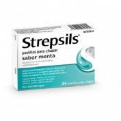 STREPSILS pastillas para chupar sabor menta , 24 pastillas