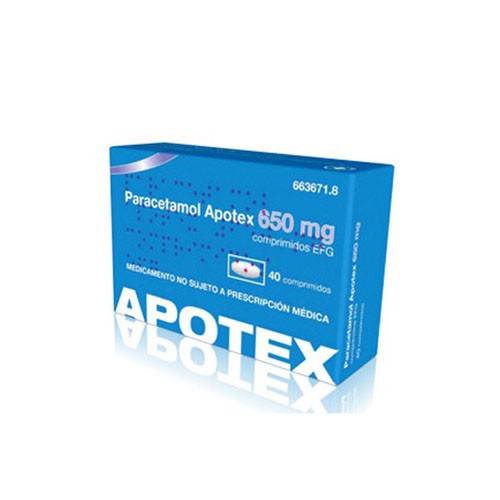 PARACETAMOL APOTEX 650 mg COMPRIMIDOS EFG, 20 comprimidos