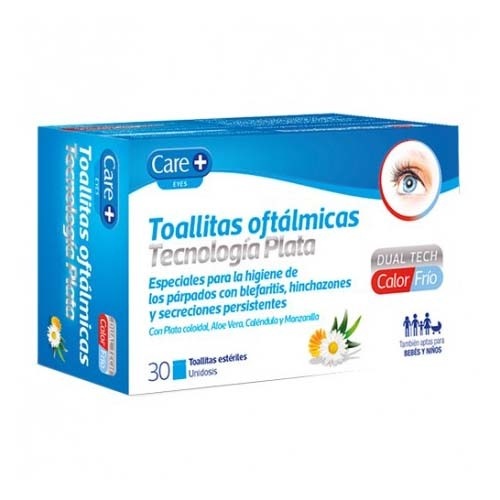 Care+ toallitas oftalmicas tecnologia plata (30 unidades)