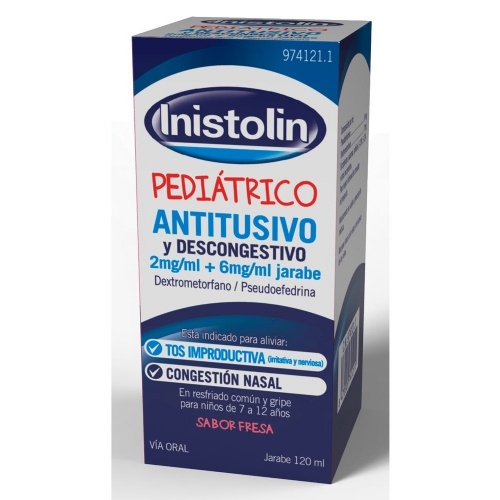 INISTOLIN PEDIATRICO TOS Y CONGESTION 2 MG/ML + 6 MG/ML JARABE , 1 frasco de 120 ml
